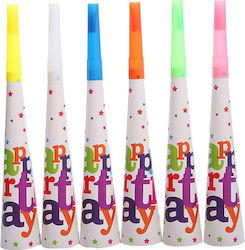 Set 6 Suflători Flippy Happy Birthday Colecție 20 Cm Carton Multicolore