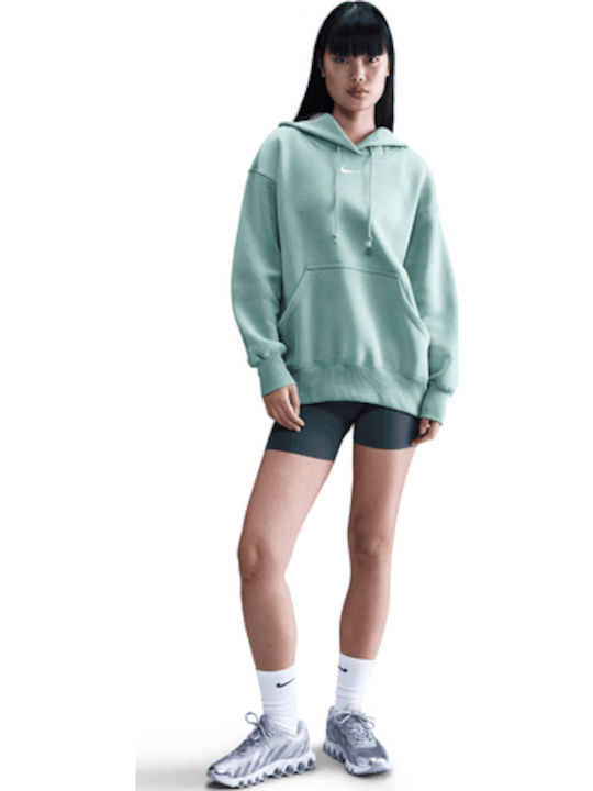 Nike Γυναικείο Φούτερ με Κουκούλα Τιρκουάζ