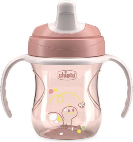 Chicco Training Cup Εκπαιδευτικό Μπιμπερό Πλαστικό με Λαβές Μπεζ για 6m+