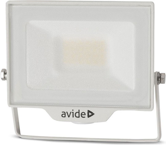Avide Στεγανός Προβολέας LED 20W Φυσικό Λευκό 4000K IP44