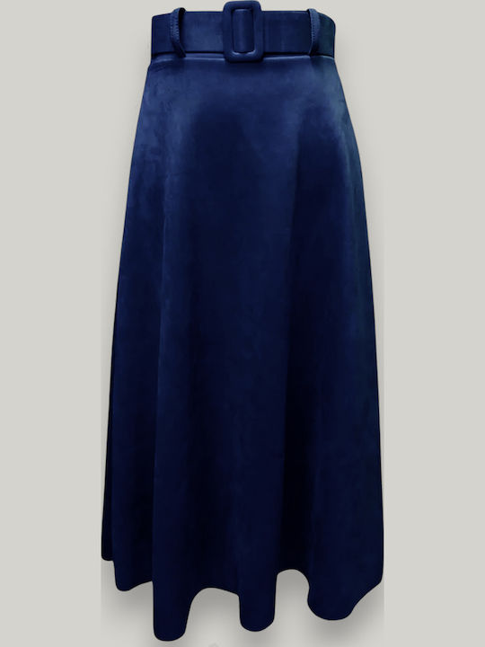 Midi Φούστα Μπλε Navy