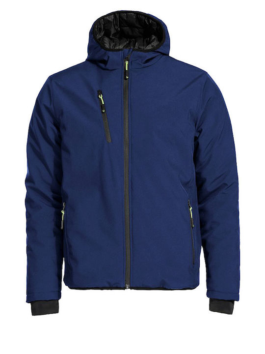 Stenso Reef Pad Work Jacket Softshell Cold with Fleece Lining and with Hood Navy Blue