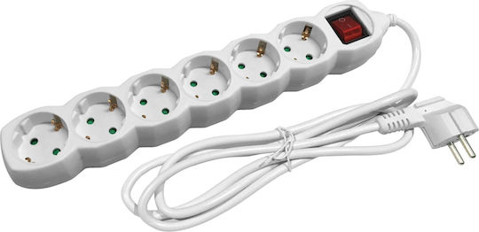 Entac Power Strip 6 Positions with Switch and Cable 1.5m 6pcs