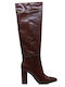Synthetic Leather Women's Boots Tabac Brown