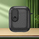 1 Carbon Fiber Texture Wireless Case Silicone / Plastic with Hook in Black color for Apple AirPods 1 / AirPods 2