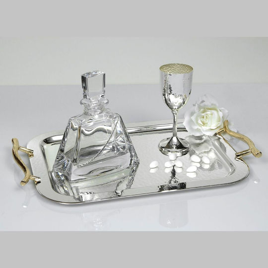 Pantazelos Creations Pantazelos Creations Tabletts - Karaffen - Hochzeitsgläser Set Inox Silber 3 Stück