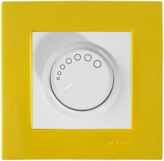 Mutlusan Mutlusan Dimmerschalter Mit Rahmen Klassisch Rotierend 600W In Gelber Farbe