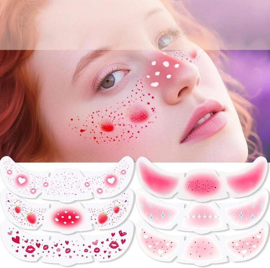 6 1 Realistic Fake Freckles Tattoo Blush Effect Waterproof Cheek Stickers Kids Adults