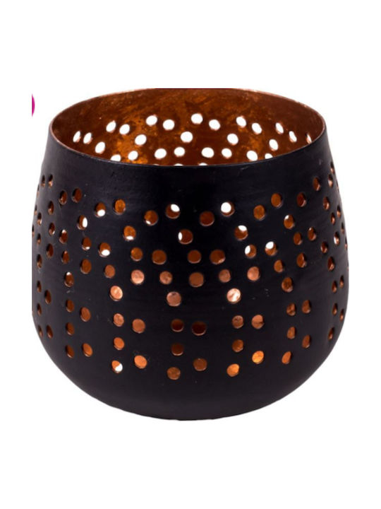 Candle Holder suitable for Tealights Metal in Black Color 7x7cm 1pcs