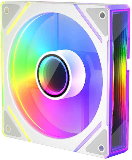1STPLAYER FAN-FC7R-WH Обратен Перка Вентилатор за Кутия 120мм (1800об/мин / 47.65cfm) с RGB Осветление Бял