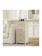 Wooden & Metallic Chest of Drawers with 4 Drawers Beige with Fabric Coating 45x30x94.5cm