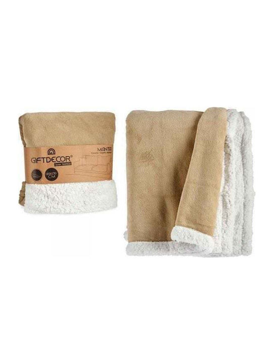 Gift Decor Fleece Decke für Couch 130x170cm Beiges