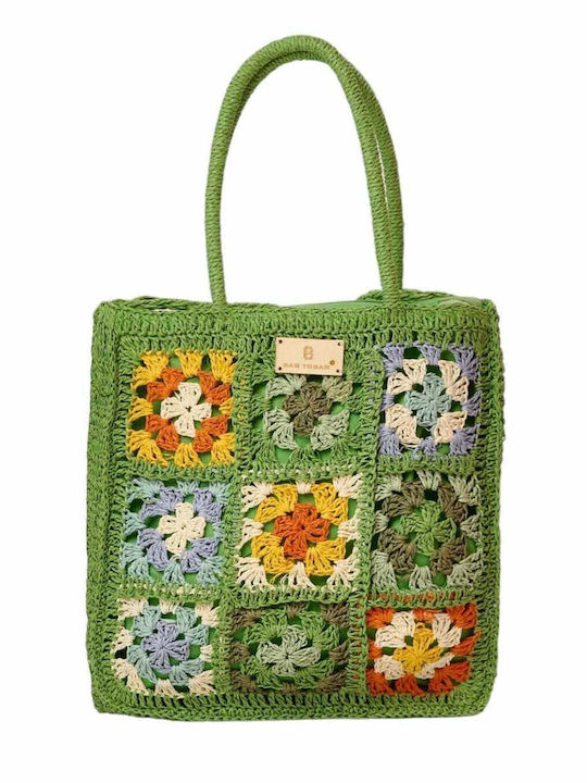 Bag to Bag Сламена Плажна чанта Зелен