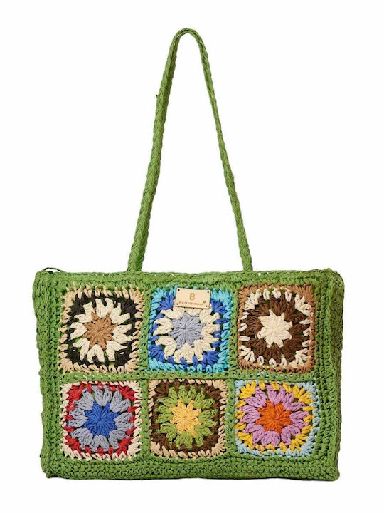 Bag to Bag Сламена Плажна чанта Зелен