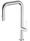 Ottone Meloda Kitchen Faucet Counter with Pull-Out Spray Silver