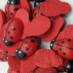Wooden Flat Ladybugs 13mm 50pcs 14-07