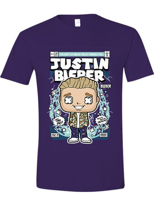 T-shirt Justin Bieber Поп Култура Лилава