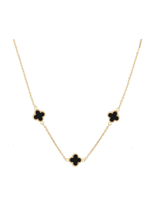 Necklace with design Flower from Gold 14K