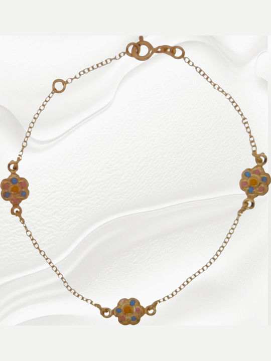 Kids Bracelet Gold 14K Weight 1.2gr Flowers