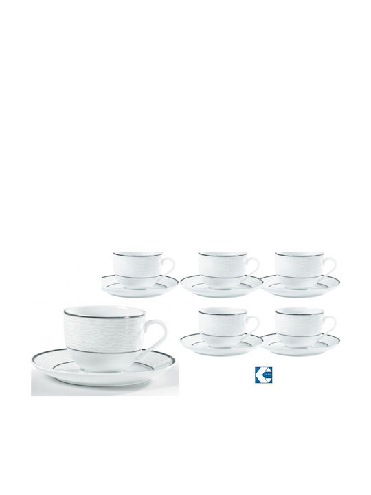 Galifas Set Tassen Tee aus Porzellan Weiß 220ml 12Stück