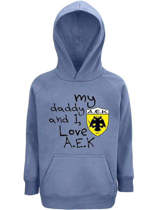 Kids Sweatshirt with Hood and Pockets Blue My D...
