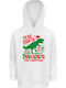 Kids Sweatshirt with Hood and Pockets White Dear Santa Please Bring A Dinosaur For Christmas