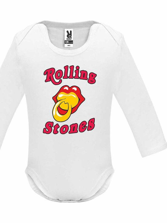 kirikoko Rolling Stones Биберон Дълъг ръкав White