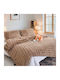 My Home Luxury Duvet Cover Set Single with Pillowcase 160x220 Rabbit Coffee