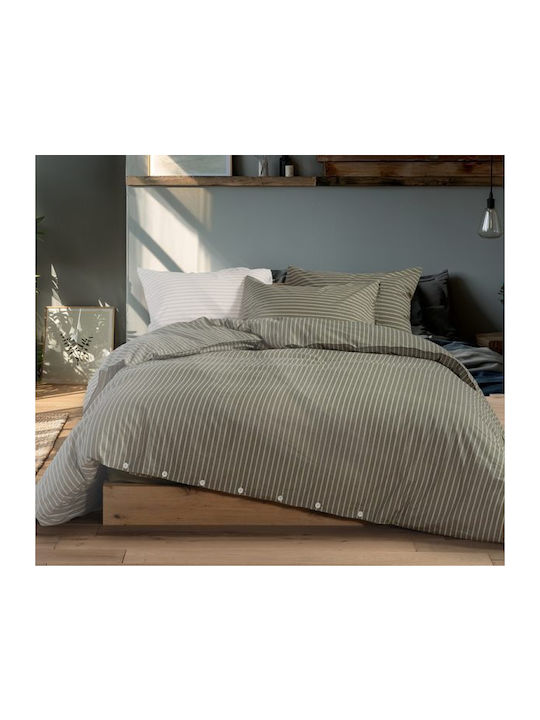 Nef-Nef Homeware Duvet Cover Set Cotton Queen with 2 Pillowcases 240x220 Nautica Green
