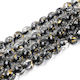 Glas Perlen Crackle Schwarz-Transparente Gold 8mm Ca. 100 Stück