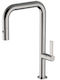 Ottone Meloda Kitchen Faucet Counter with Pull-Out Spray Silver