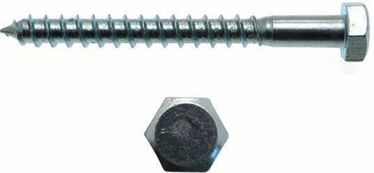 Friulsider Self-Piercing Coach Screw Hexagon DIN 571 with Diameter M6 and Length 60mm 15pcs