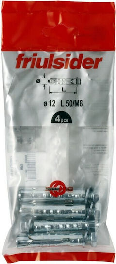 Friulsider Metallic Nail-In Screw Anchors Galvanized Fm Mp3 Evo Screw Bag 12x50/10-m8