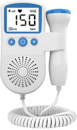 Monitor Doppler Fetal Flippy Monitorizare Sarcină Ritm Cardiac Ecran Lcd 4.5 Cm 2 X Baterii Aa Neincluse Portabil Abs 12.8 X 9.6 X 3 Cm Utilizare De La 9 Săptămâni Albastru