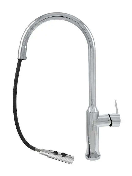 Alista Home Cf 1035 C Baterie Chiuvetă Bucătărie Bancă Cu Duș Extractibil Argintiu
