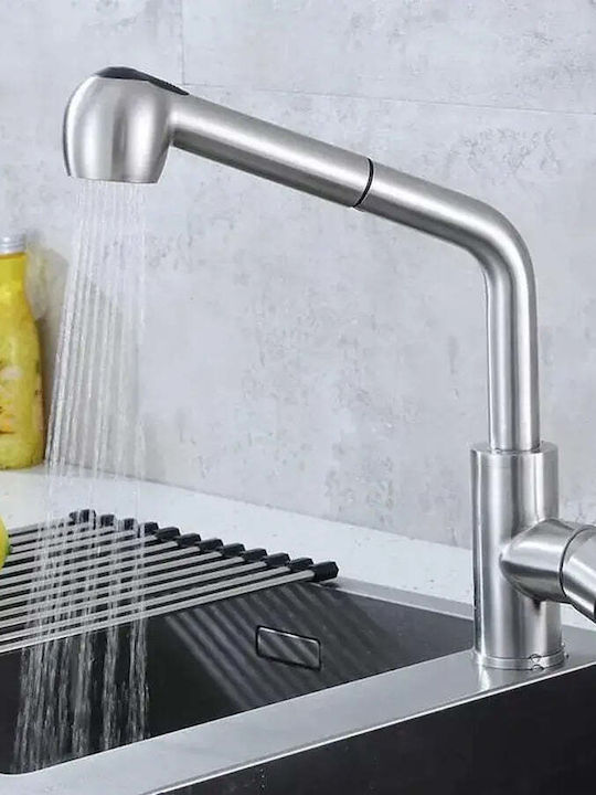 Alista Home Starke Cf019 Baterie Chiuvetă Bucătărie Bancă Cu Duș Extractibil Argintie