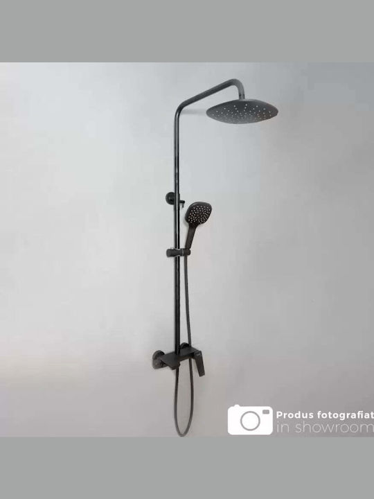 Alista Home Coloană de duș cu Baterie Neagră