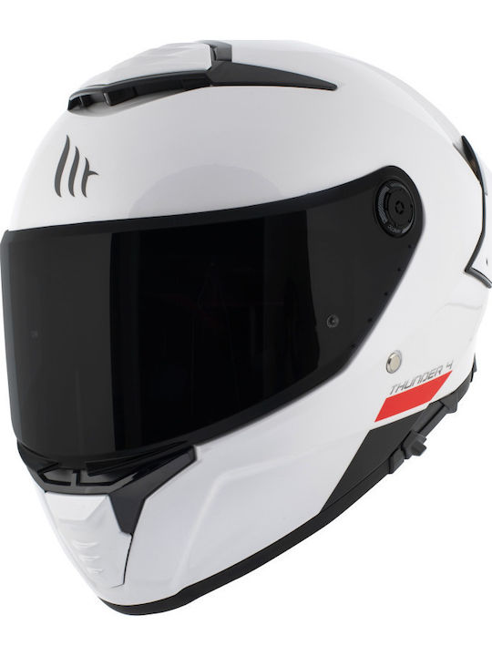 MT Thunder 4 SV White Мотоциклетна каска Full Face ECE 22.06 с Sunvisor