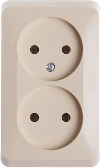 Prima Double Socket Without Grounding Beige Prima Wde001140