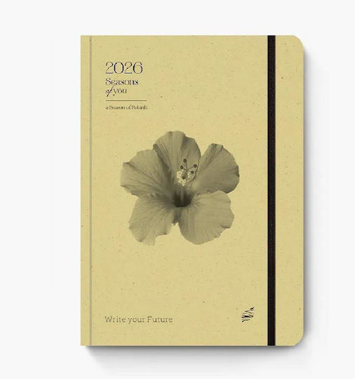 Diary 2026 14x21 Elastic Band Season You Olive