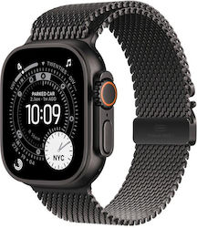Apple Watch Ultra 3 49mm Black Titanium Case with Black Titanium Milanese Loop Apple Watch Ultra 3 49mm Black Titanium Case with Black Titanium Milanese Loop