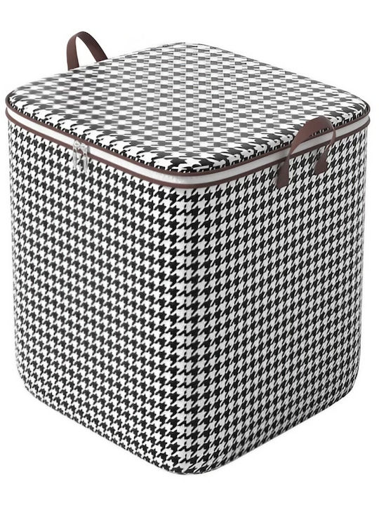 Coș De Rufe Din Țesătură Pliabil Cu Capac 140lt 56x56x45cm Negru