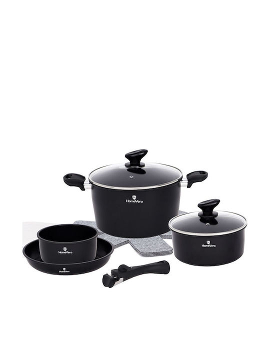 HomeVero Set de vase de gătit din oțel inoxidabil cu strat antiaderent 13buc
