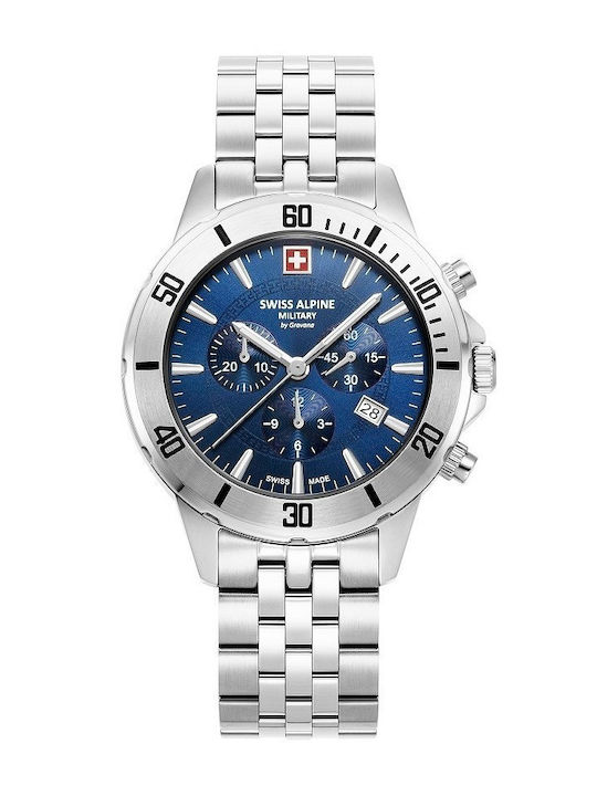 Swiss Alpine Military by Grovana Men's Watch 44mm Battery with Silver Metal Bracelet
