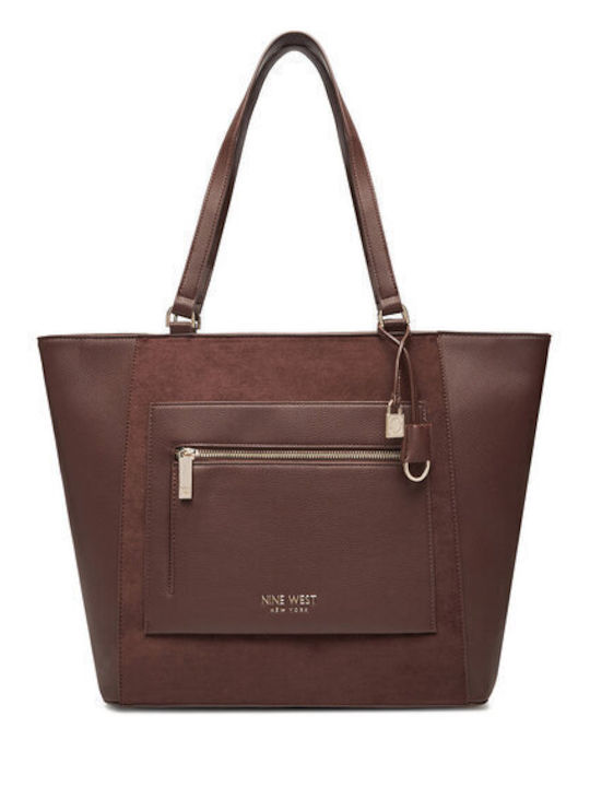 Nine West Γυναικεία Τσάντα Ώμου Καφέ