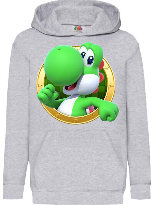 Hanorac Bluze și Hanorace Pentru Copii Super Mario Tralala Yoshi 13 Gri