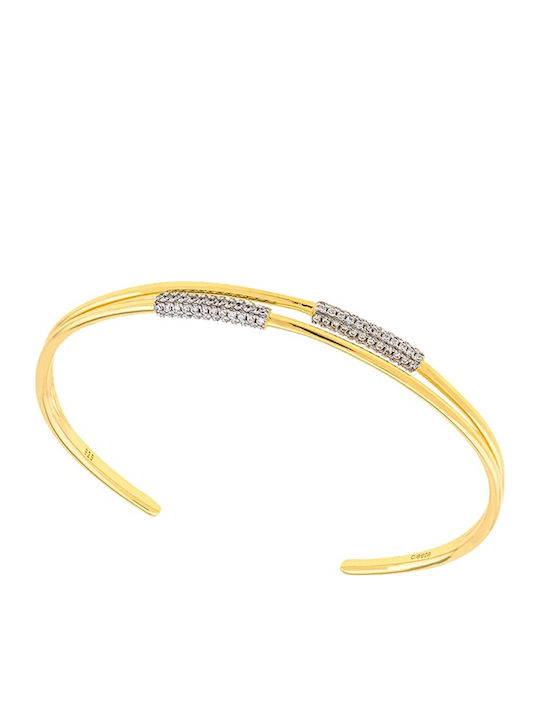 Breeze Women's Silver Gold Plated Bracelet with Zircon 6cm