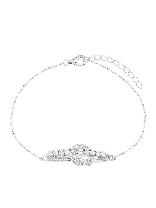 Breeze Women's Silver Bracelet with Zircon 21cm