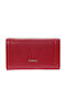 Large Leather Women's Wallet Classic with RFID Red