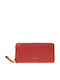 Large Leather Women's Wallet Classic with RFID Orange
